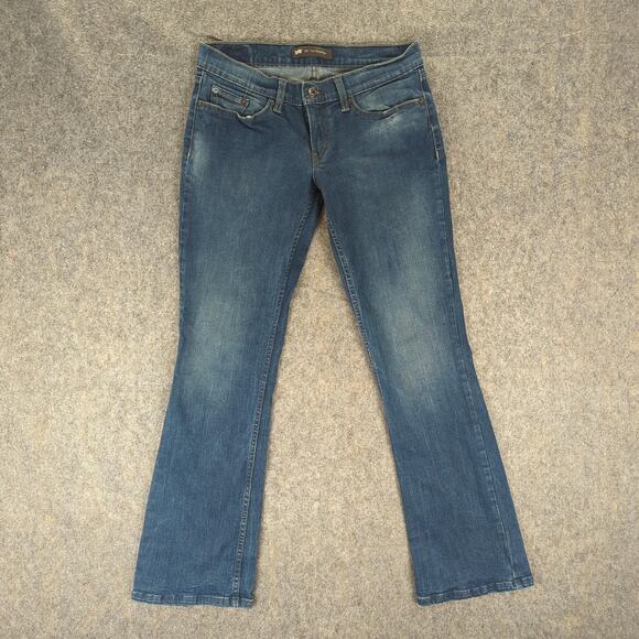 Levis 524 Jeans Womens 28x32 Too Superlow Blue Bootcut Stretch Denim Low Rise - Picture 1 of 11